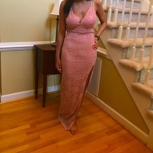 Pink Floral Size 11 Prom Dress